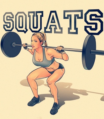*Squat phụ trọng: nguyên văn là “phụ trọng thâm tồn”, “thâm tồn” là squat, phụ trọng là nâng vật nặng, đại khái trông thế này.